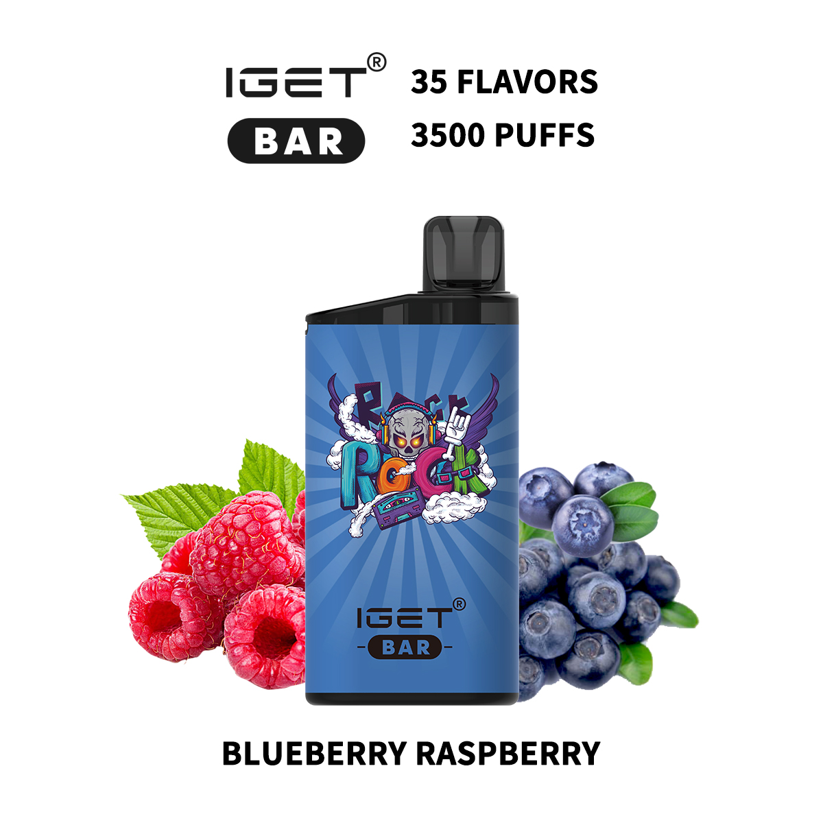 IGET BAR 3500Puffs BLUEBERRY RASPBERRY (5PCS)